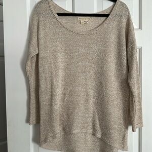 Mouchette cream tan sweater high low